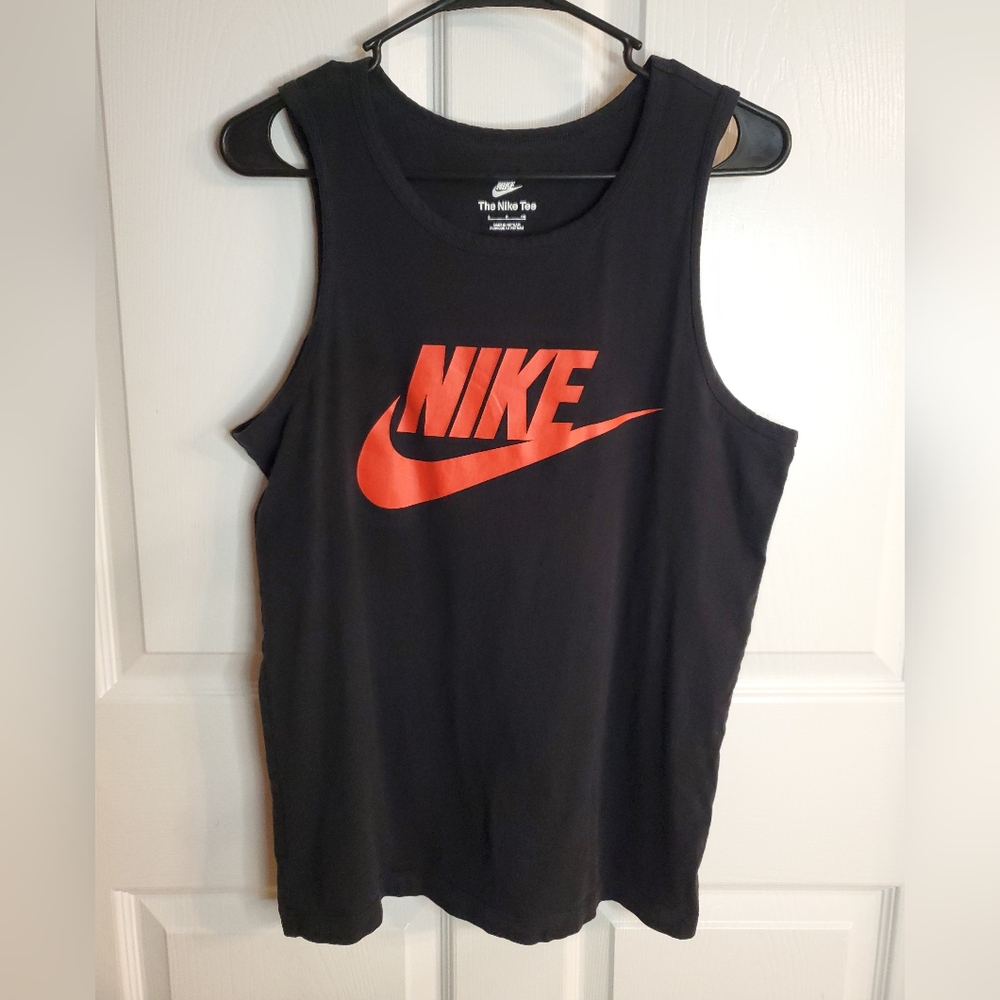 Nike Black Tank Top with Red Logo. Size S. #SW